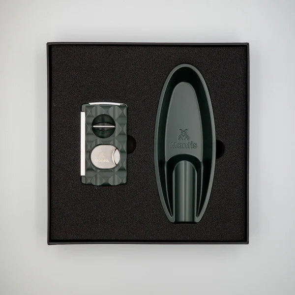 Gift Set Ashtray and Cutter - Mantis Green