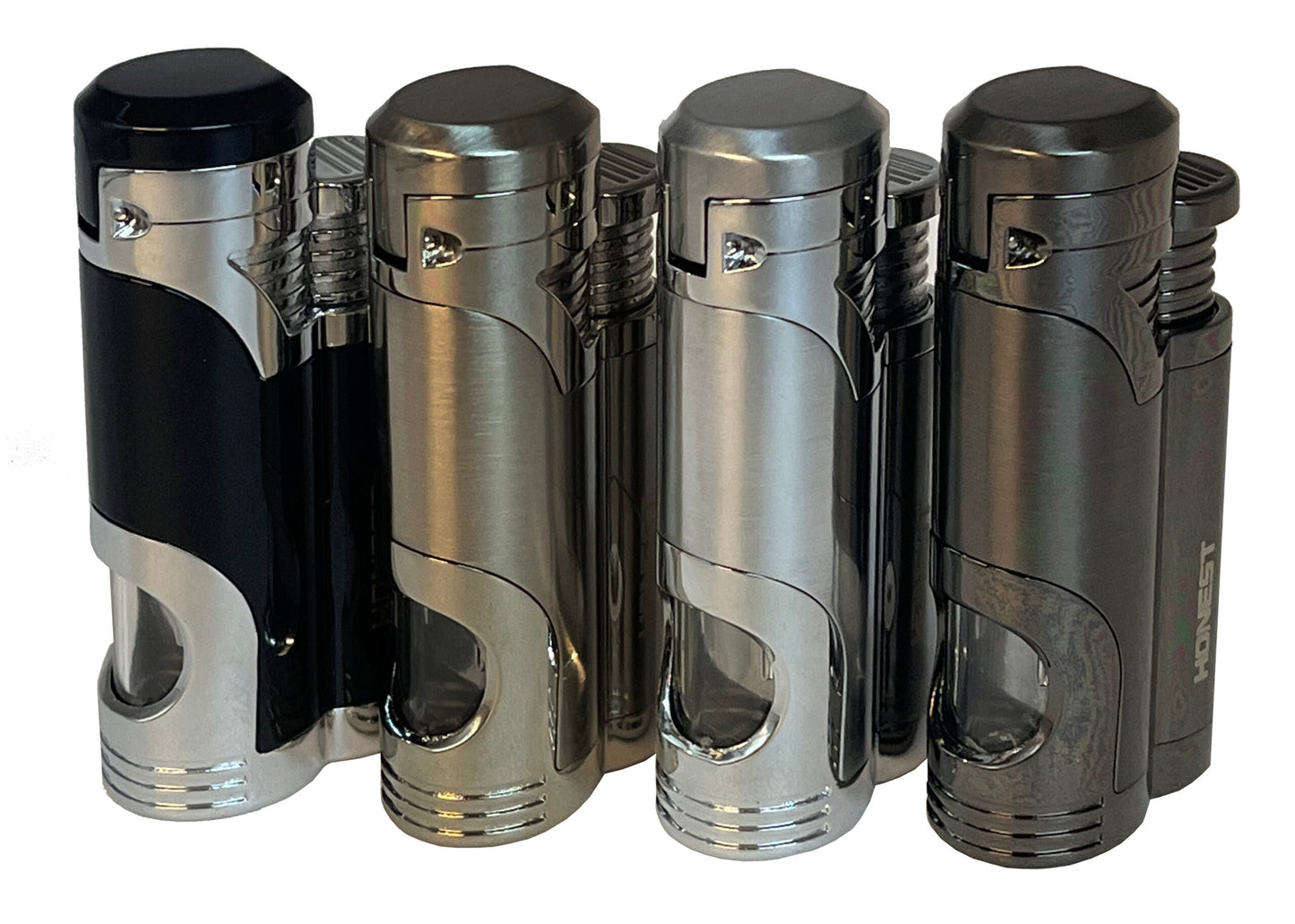 Honest Tarn Twin Jet Cigar Lighter with Punch - Nickel