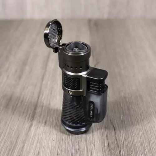Vertigo Lotus Cyclone - Triple Jet Flame wind resistant torch Lighter - Charcoal