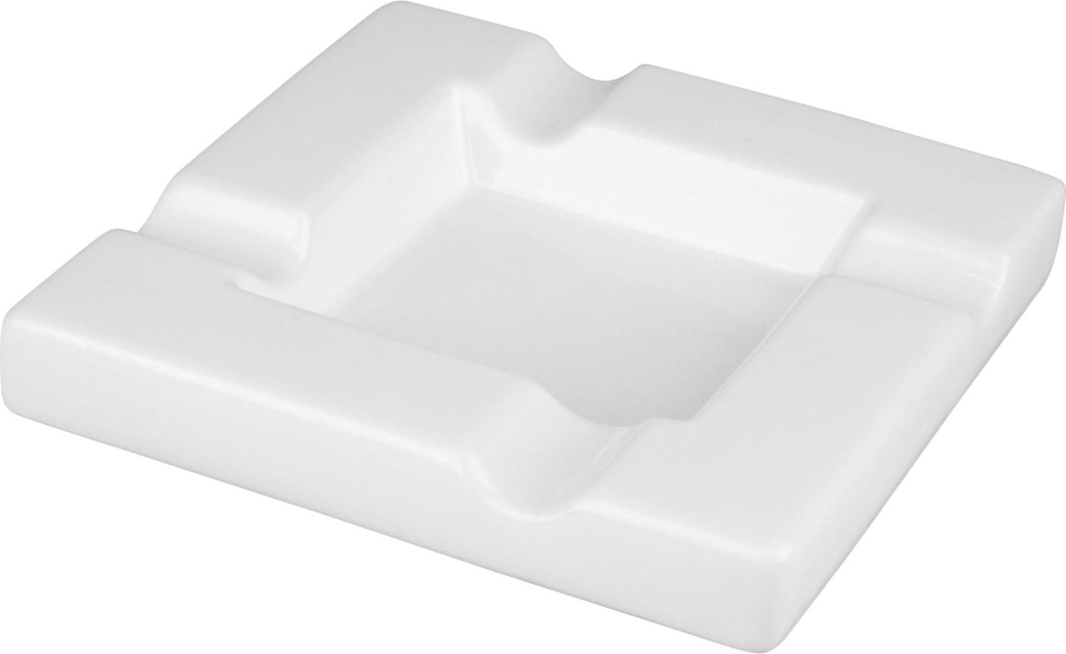 Ceramic Cigar Ashtray - Shiny White