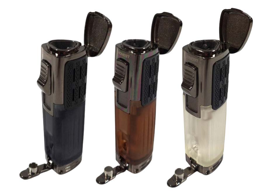 Honest Flemming Triple Jet Cigar Lighter with Punch - Brown