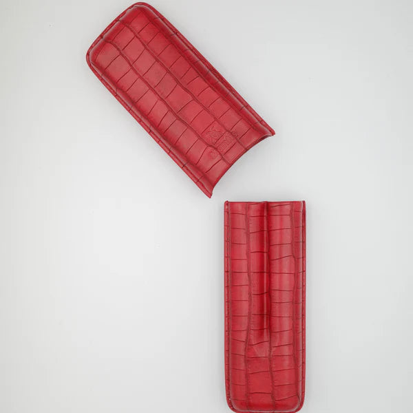 NeoCase Croc Collection 2 Cigar Case - Croc Bordeaux - 01