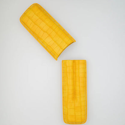 NeoCase Croc Collection 2 Cigar Case - Croc Saffron - 02