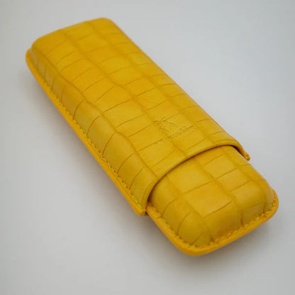 NeoCase Croc Collection 2 Cigar Case - Croc Saffron - 01