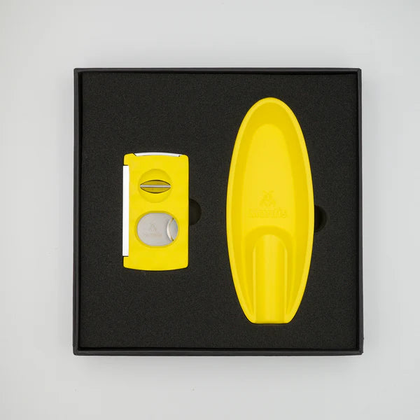 Gift Set Ashtray and Cutter - Mantis Yellow
