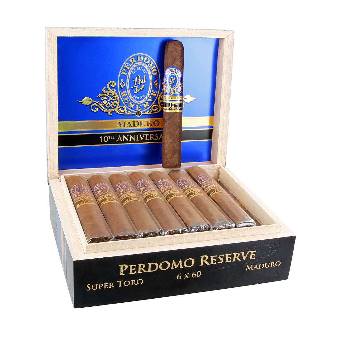Perdomo Reserve 10th Anniversary Maduro Super Toro Box of 25