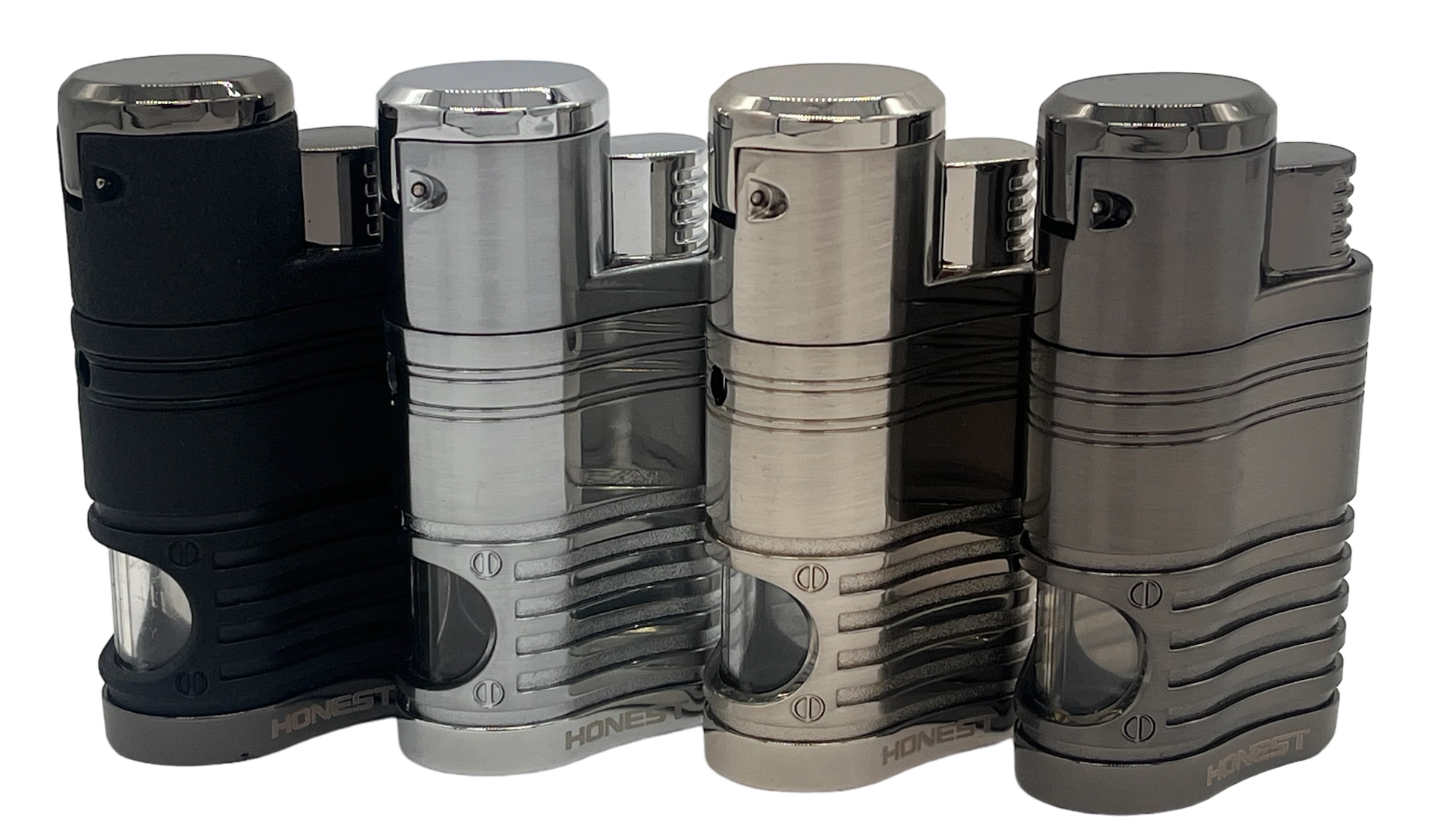 Honest Galway Quad Cigar Lighter with Punch - Nickel