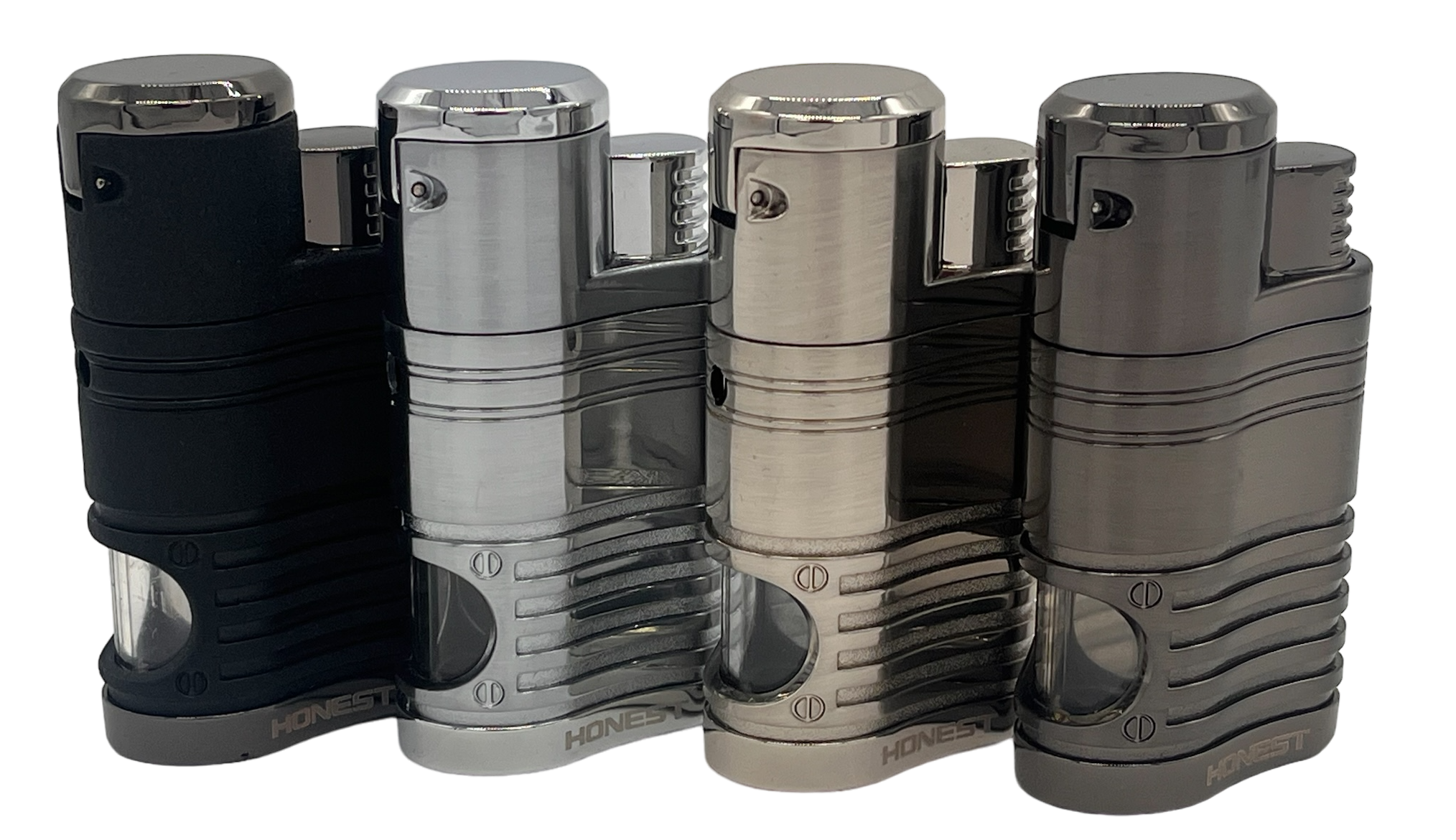 Honest Galway Quad Cigar Lighter with Punch - Nickel