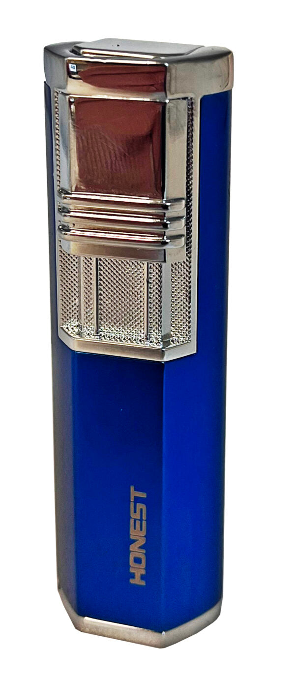 Honest Hutton Twin Jet Cigar Lighter with Punch - Yellow