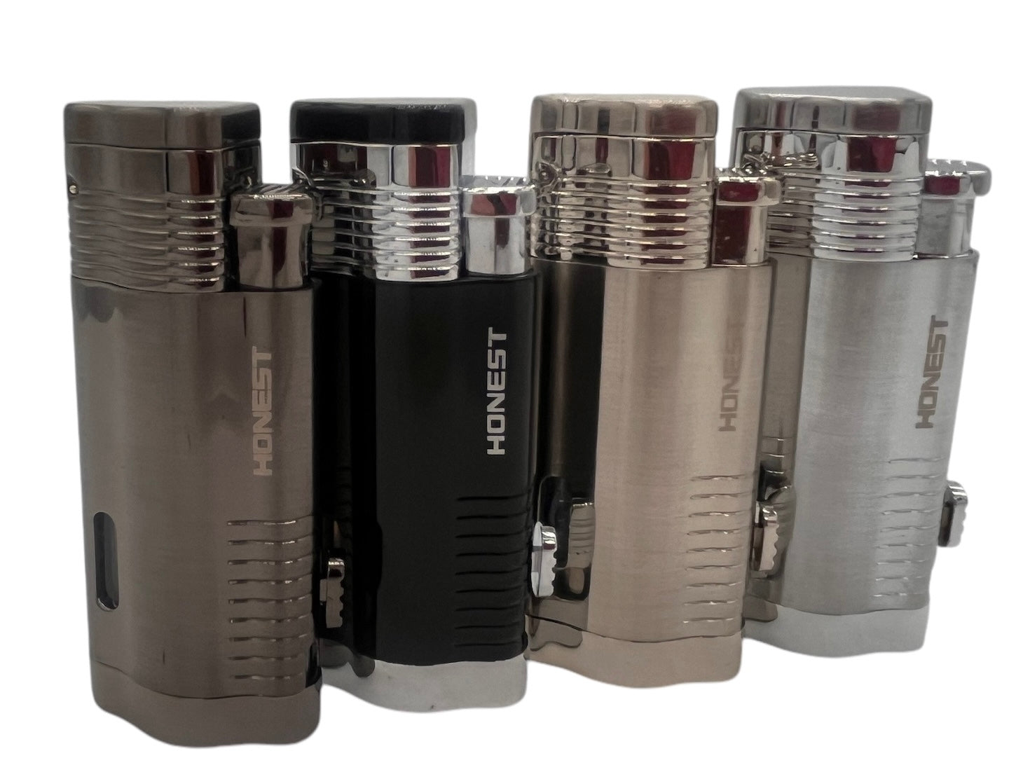 Honest Jekyll Triple jet cigar lighter with punch - Nickel