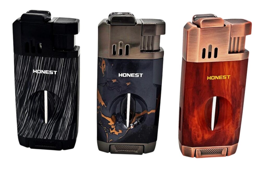 Honest Metropolitan Cigar Lighter With V Cutter - Gunmetal