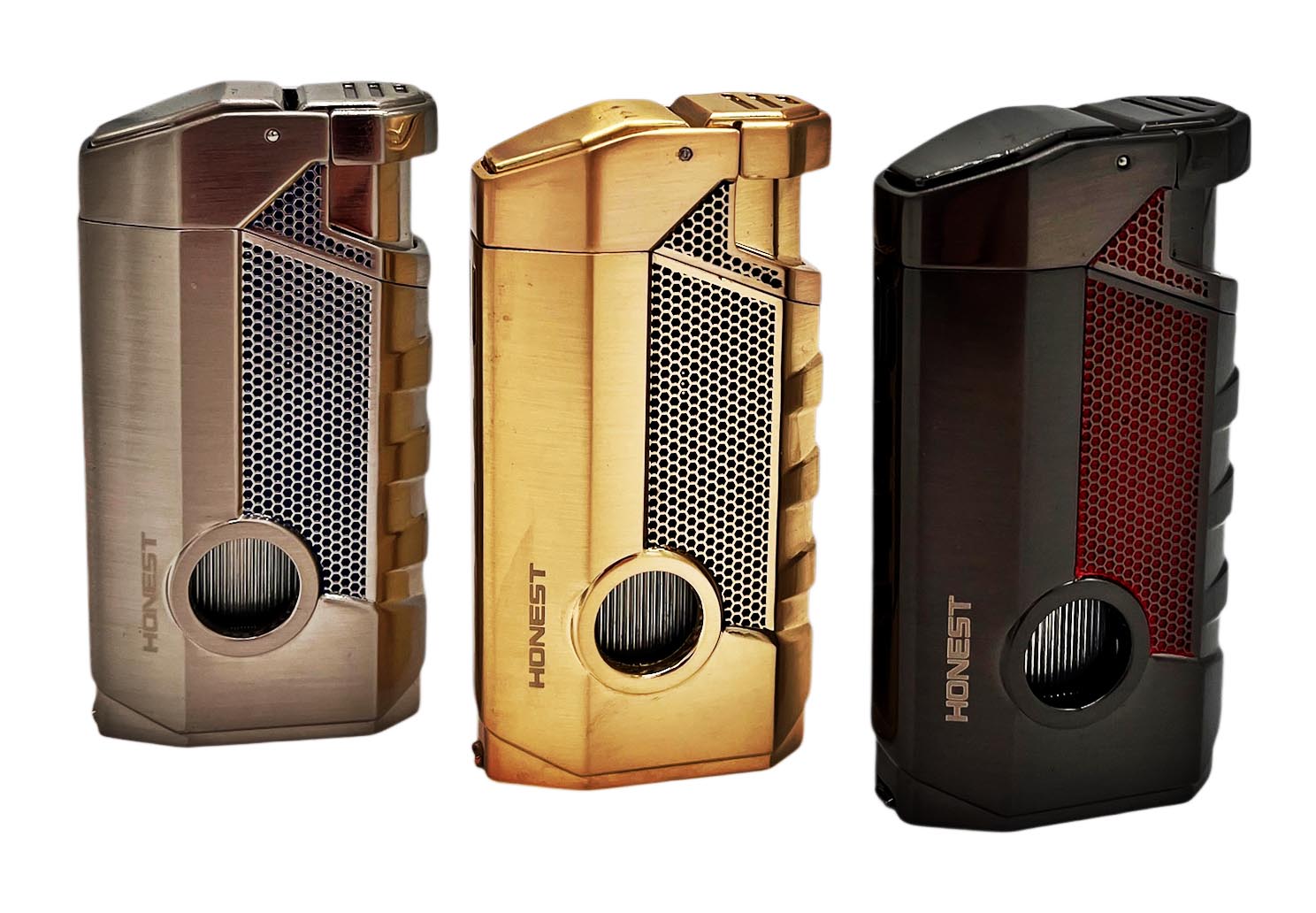 Honest Hammersmith Cigar Lighter With Punch - Nickel / Blue